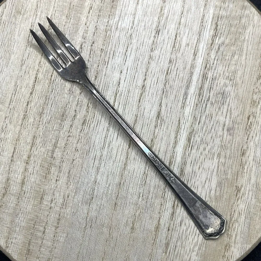 VTG Atq Gramercy Silver Plate E.p.n.s. Cocktail Seafood Fork Tarnished
